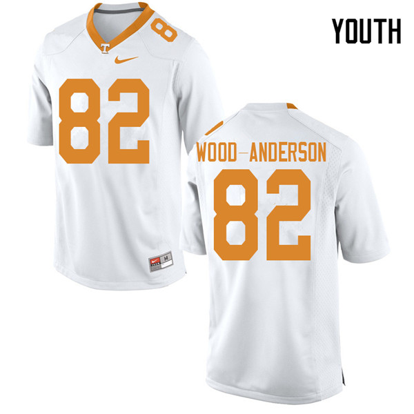 Youth #82 Dominick Wood-Anderson Tennessee Volunteers College Football Jerseys Sale-White - Click Image to Close